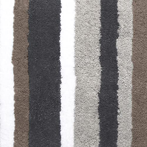 Feblilac Mocha-grey Stripe Bath Mat Rug