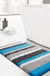 Feblilac Blue-Grey Stripe Bath Mat Rug