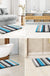 Feblilac Blue-Grey Stripe Bath Mat Rug