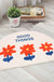 Three Little Flowers Semicircle Bath Mat