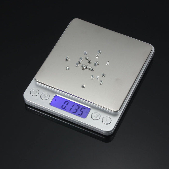 DANIU  2kg/0.1g Stainless Steel Jewelry Digital Scale Gold Silver Coin Gram Pocket