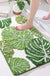 Feblilac Monstera Green Leaf Tufted Bath Mat