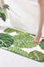 Feblilac Monstera Green Leaf Tufted Bath Mat