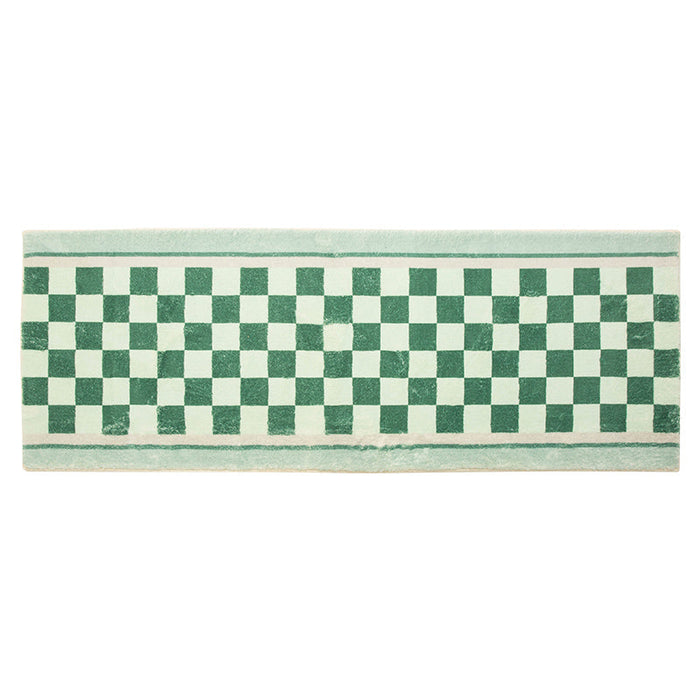 Green Check Bedroom Runner