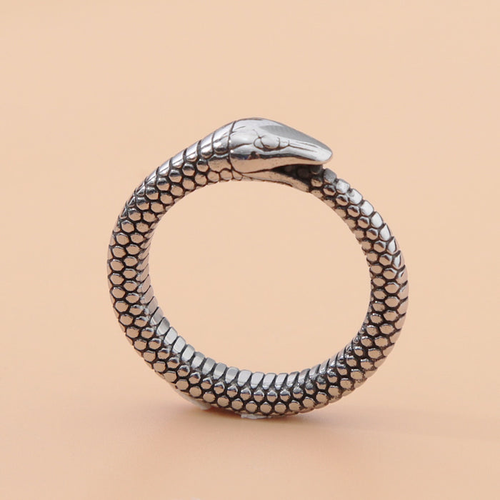 Retro Norse Mythology Men Ouroboros Ring - Okeihouse