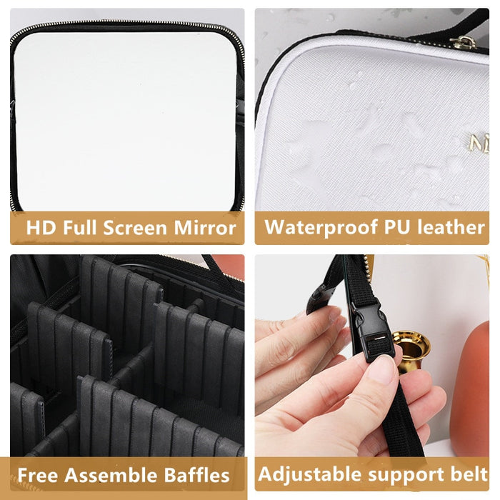 Smart  LED Cosmetic Case with Mirror - Okeihouse