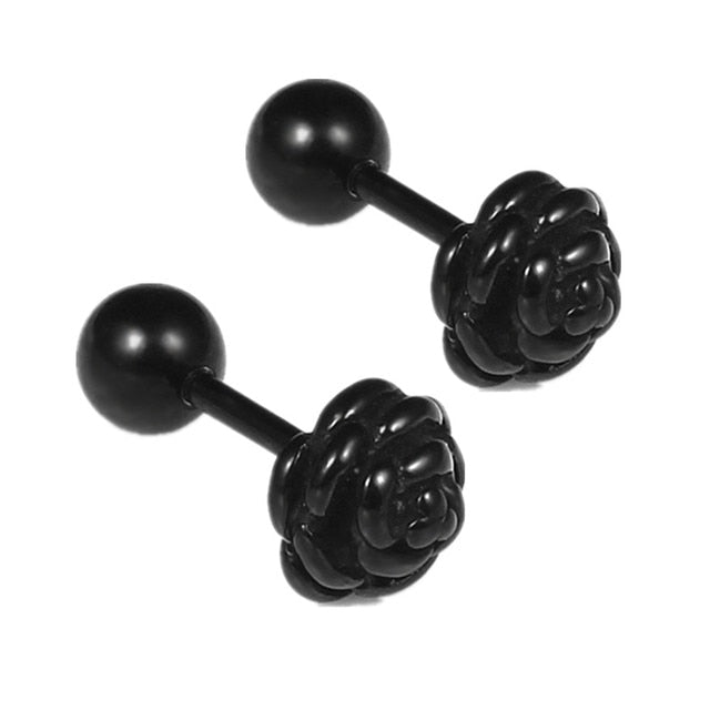 Small Black Punk Stud Earrings - Okeihouse