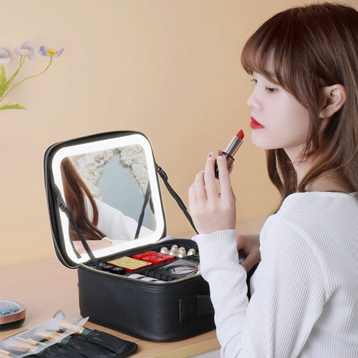 Smart  LED Cosmetic Case with Mirror - Okeihouse