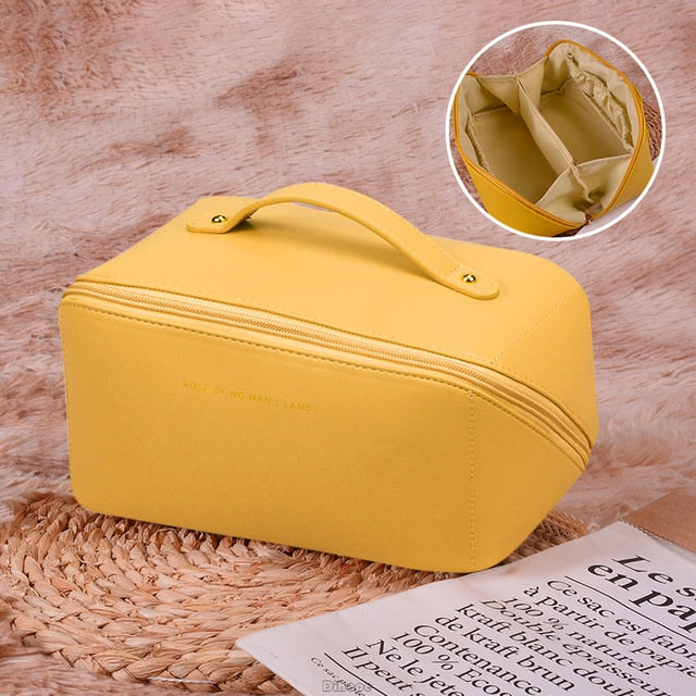 Large-Capacity Leather Cosmetic Bag - Okeihouse