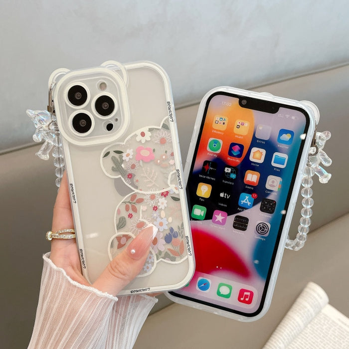 3D Bear Bracelet Soft Silicone Phone Case - Okeihouse