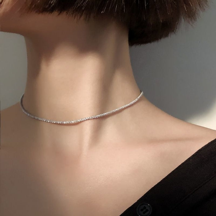 Sparkling Clavicle Chain Necklace - Okeihouse