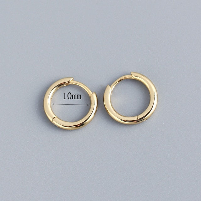 Stainless Steel Minimalist Huggie Hoop Earrings - Okeihouse