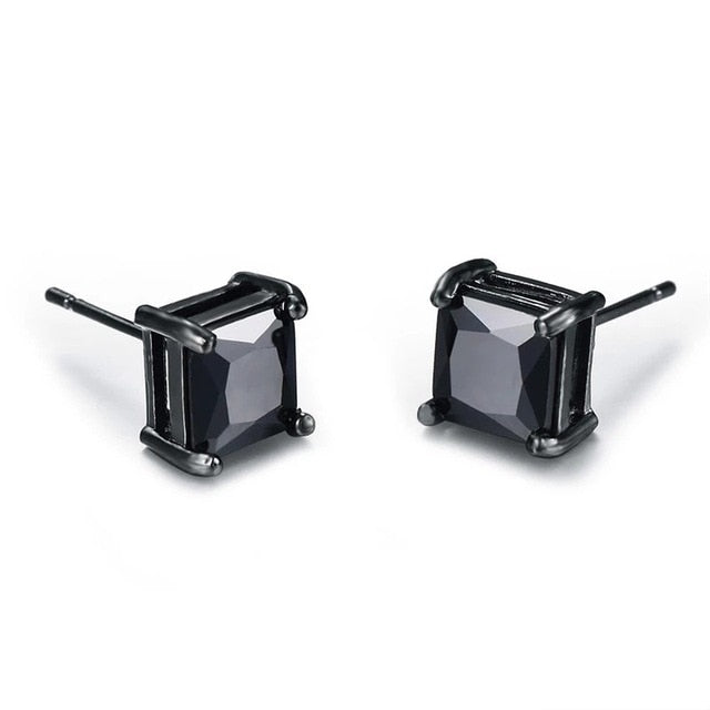 Small Black Punk Stud Earrings - Okeihouse