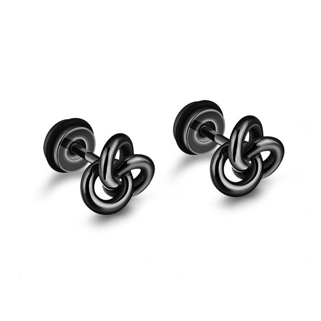 Small Black Punk Stud Earrings - Okeihouse