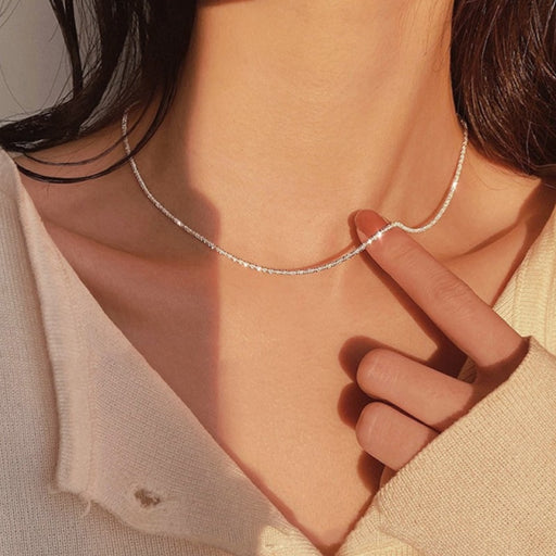 Sparkling Clavicle Chain Necklace - Okeihouse