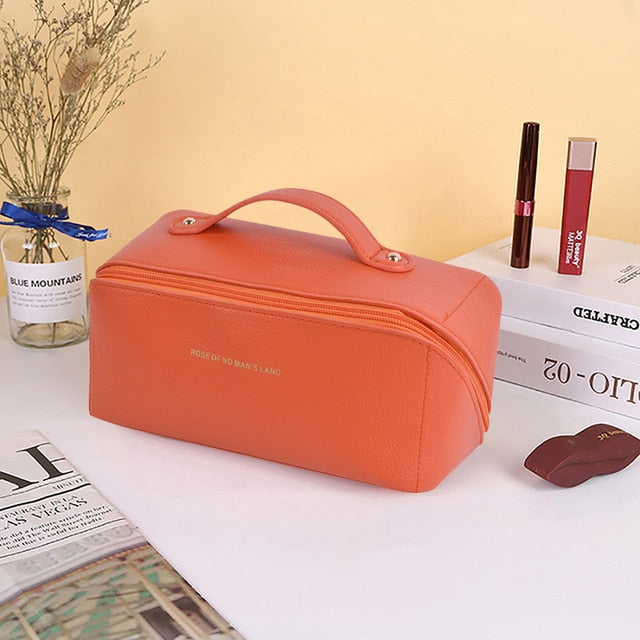 Large-Capacity Leather Cosmetic Bag - Okeihouse