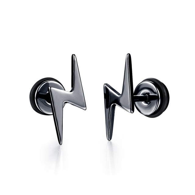 Small Black Punk Stud Earrings - Okeihouse