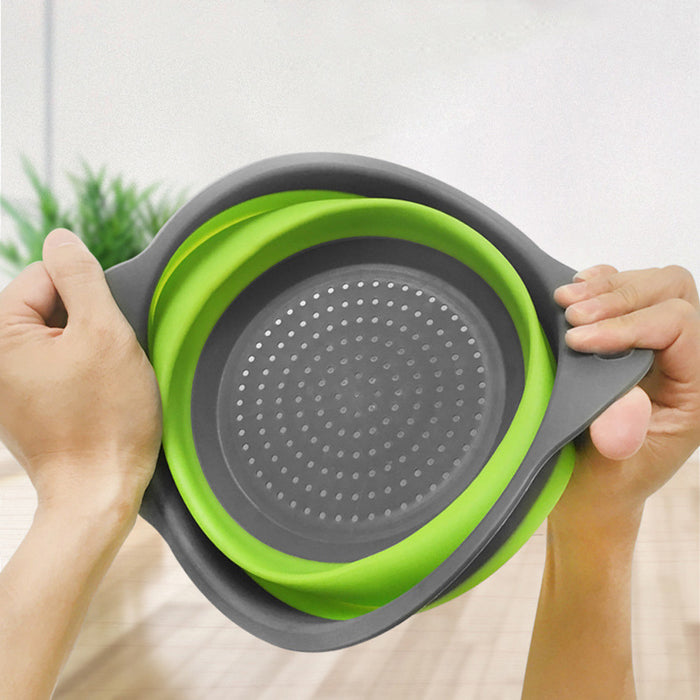 Foldable Silicone Colander Fruit Vegetable Washing Basket Strainer - Okeihouse