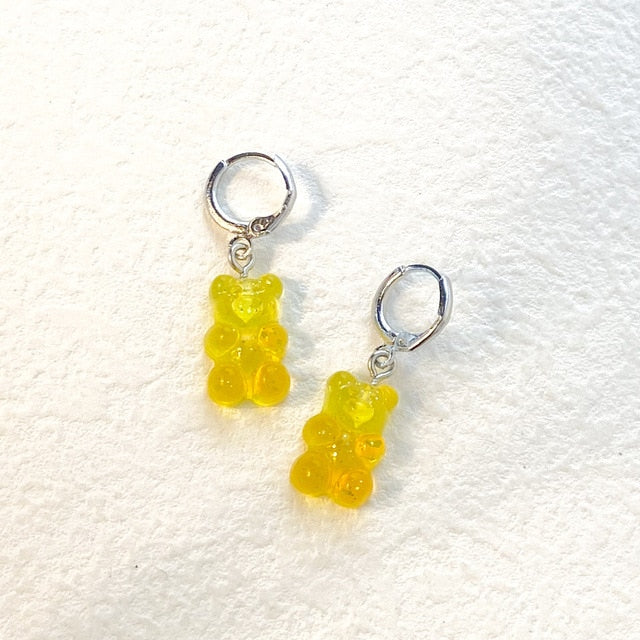 Cute Acrylic Gummy Bear Dangle Earrings - Okeihouse