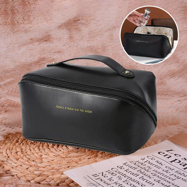 Large-Capacity Leather Cosmetic Bag - Okeihouse