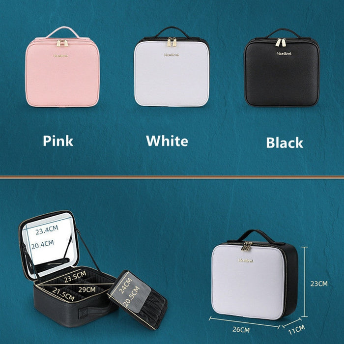 Smart  LED Cosmetic Case with Mirror - Okeihouse