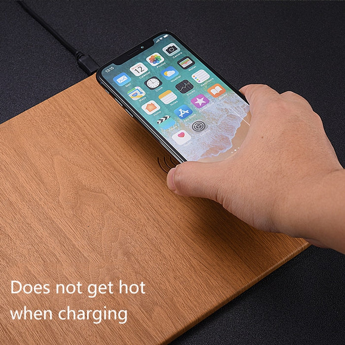 Leather Wood Wireless Charging Mouse Pad - Okeihouse