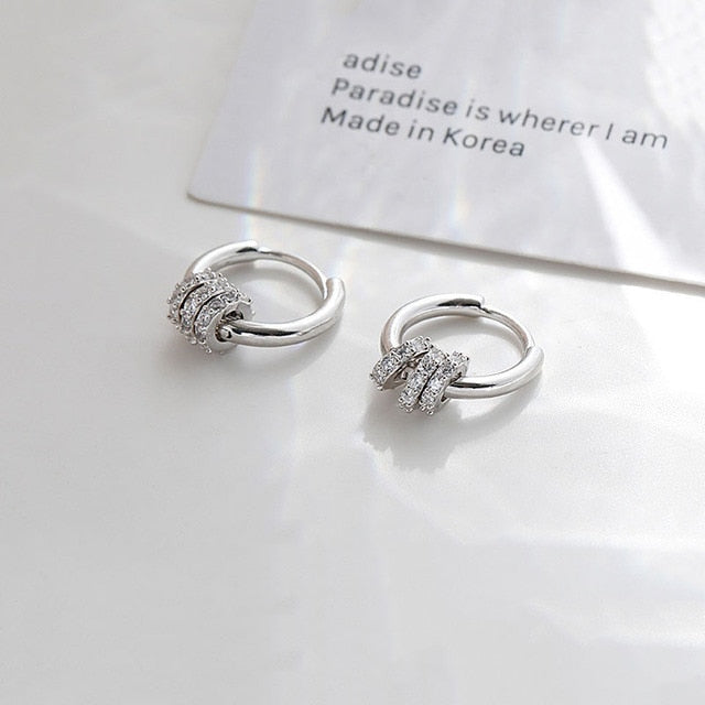 Stainless Steel Minimalist Huggie Hoop Earrings - Okeihouse