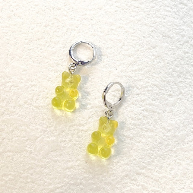 Cute Acrylic Gummy Bear Dangle Earrings - Okeihouse