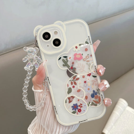 3D Bear Bracelet Soft Silicone Phone Case - Okeihouse