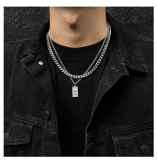 Double Layer Cuban Chain Necklace - Okeihouse