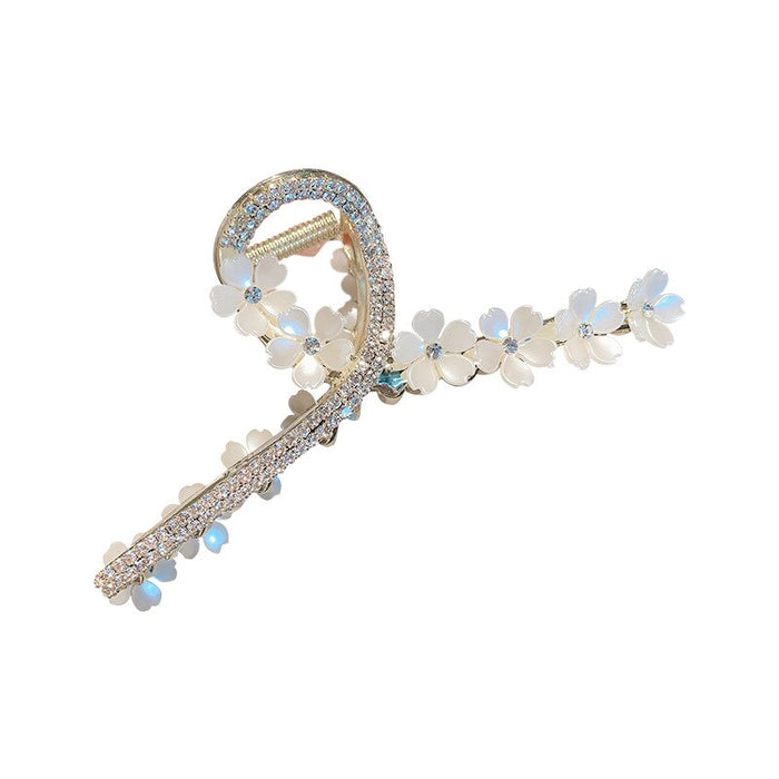 Crystal Pearl Flower Hairpin - Okeihouse