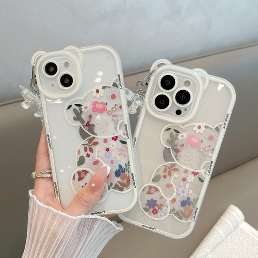 3D Bear Bracelet Soft Silicone Phone Case - Okeihouse