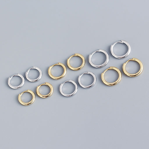 Stainless Steel Minimalist Huggie Hoop Earrings - Okeihouse