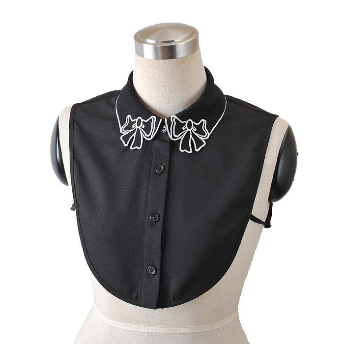 Embroidery Fake Women Collar Shirt - Okeihouse