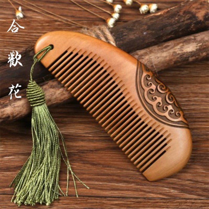 Thickened Boutique Old Peach Wood Comb - Okeihouse