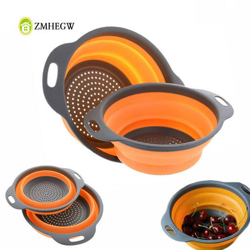Foldable Silicone Colander Fruit Vegetable Washing Basket Strainer - Okeihouse