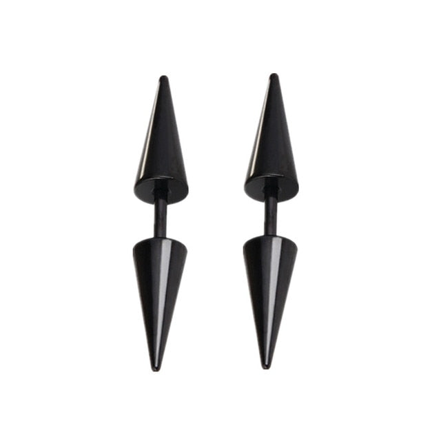 Small Black Punk Stud Earrings - Okeihouse