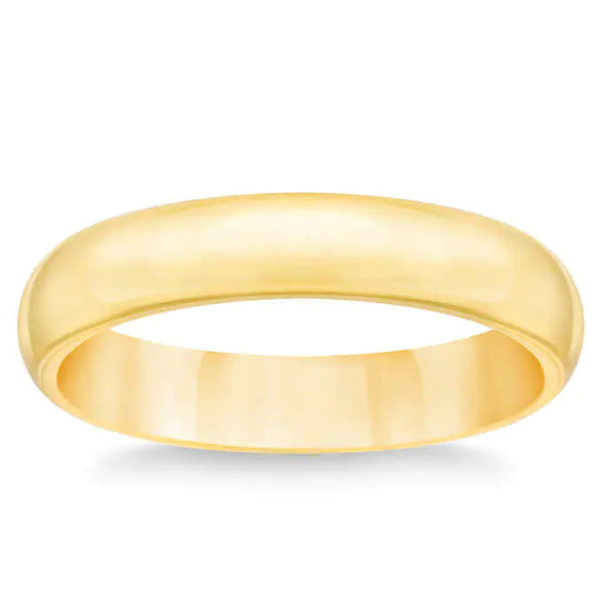 14K Solid Gold 4mm Unisex Wedding Band - Okeihouse