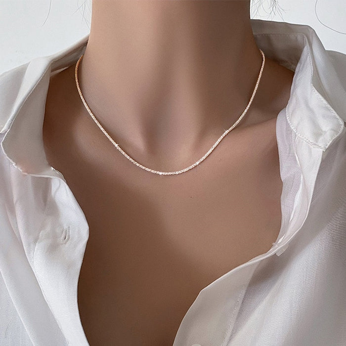 Sparkling Clavicle Chain Necklace - Okeihouse