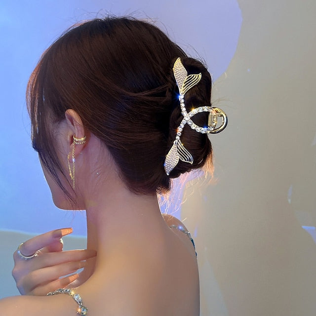 Crystal Pearl Flower Hairpin - Okeihouse