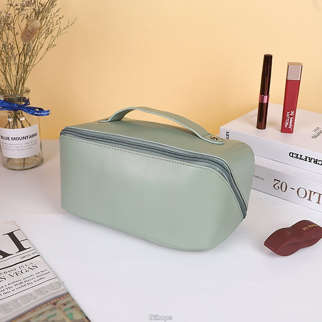 Large-Capacity Leather Cosmetic Bag - Okeihouse