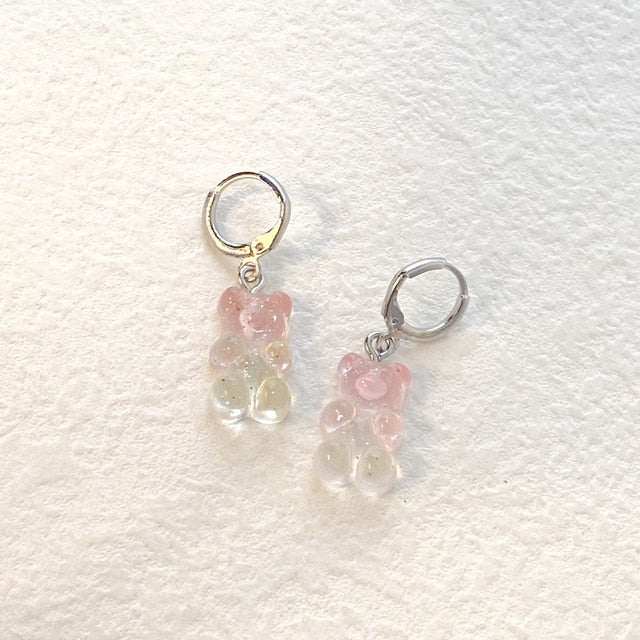 Cute Acrylic Gummy Bear Dangle Earrings - Okeihouse