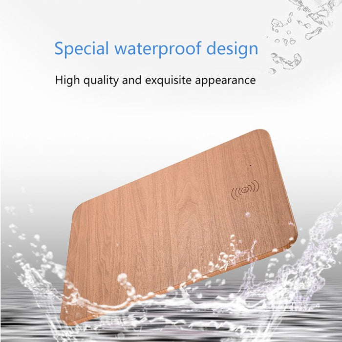 Leather Wood Wireless Charging Mouse Pad - Okeihouse