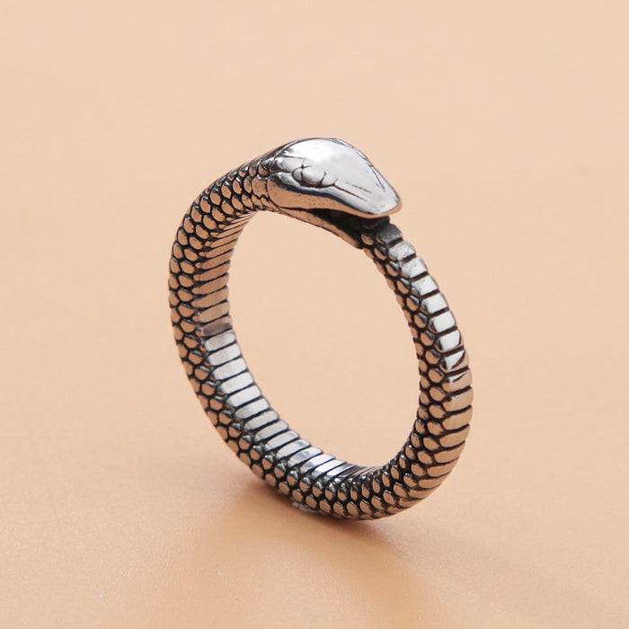 Retro Norse Mythology Men Ouroboros Ring - Okeihouse