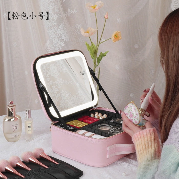 Smart  LED Cosmetic Case with Mirror - Okeihouse